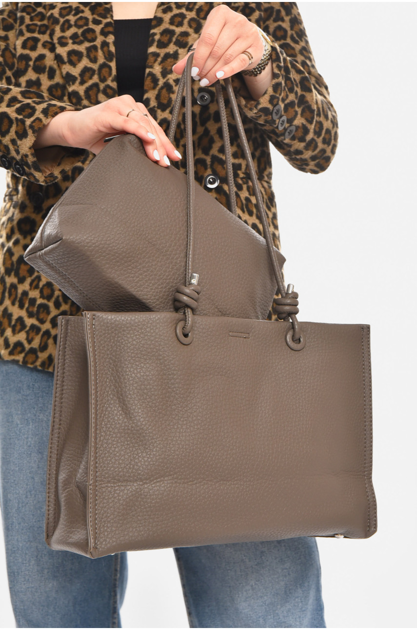 Сумка женская из экокожи серого цвета 8017 213230