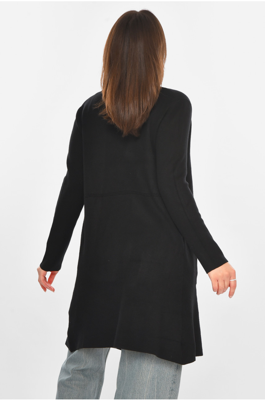 Кардиган жіночий однотонний чорного кольору PM9057 213233