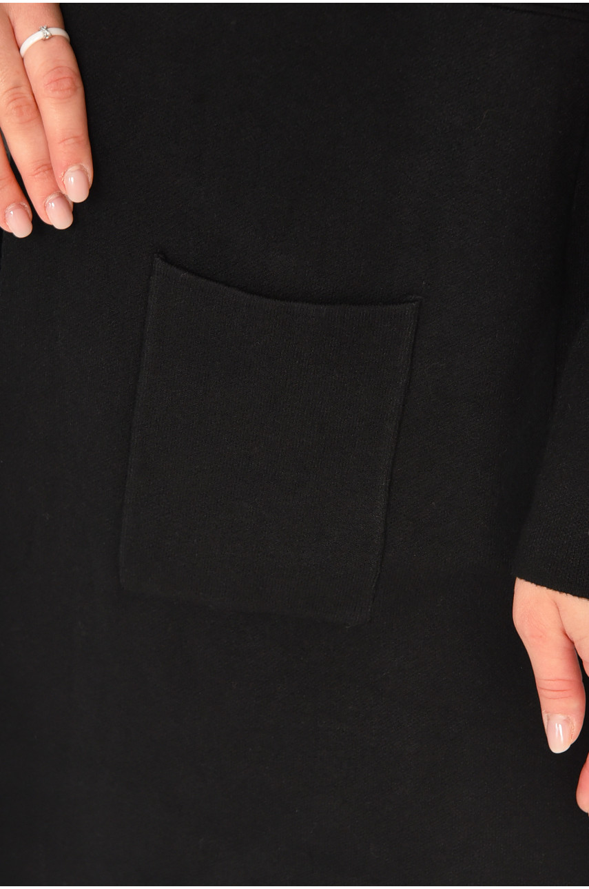 Кардиган жіночий однотонний чорного кольору PM9057 213233