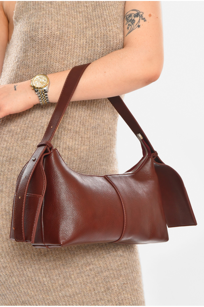 Сумка женская из экокожи бордового цвета 3985 213237