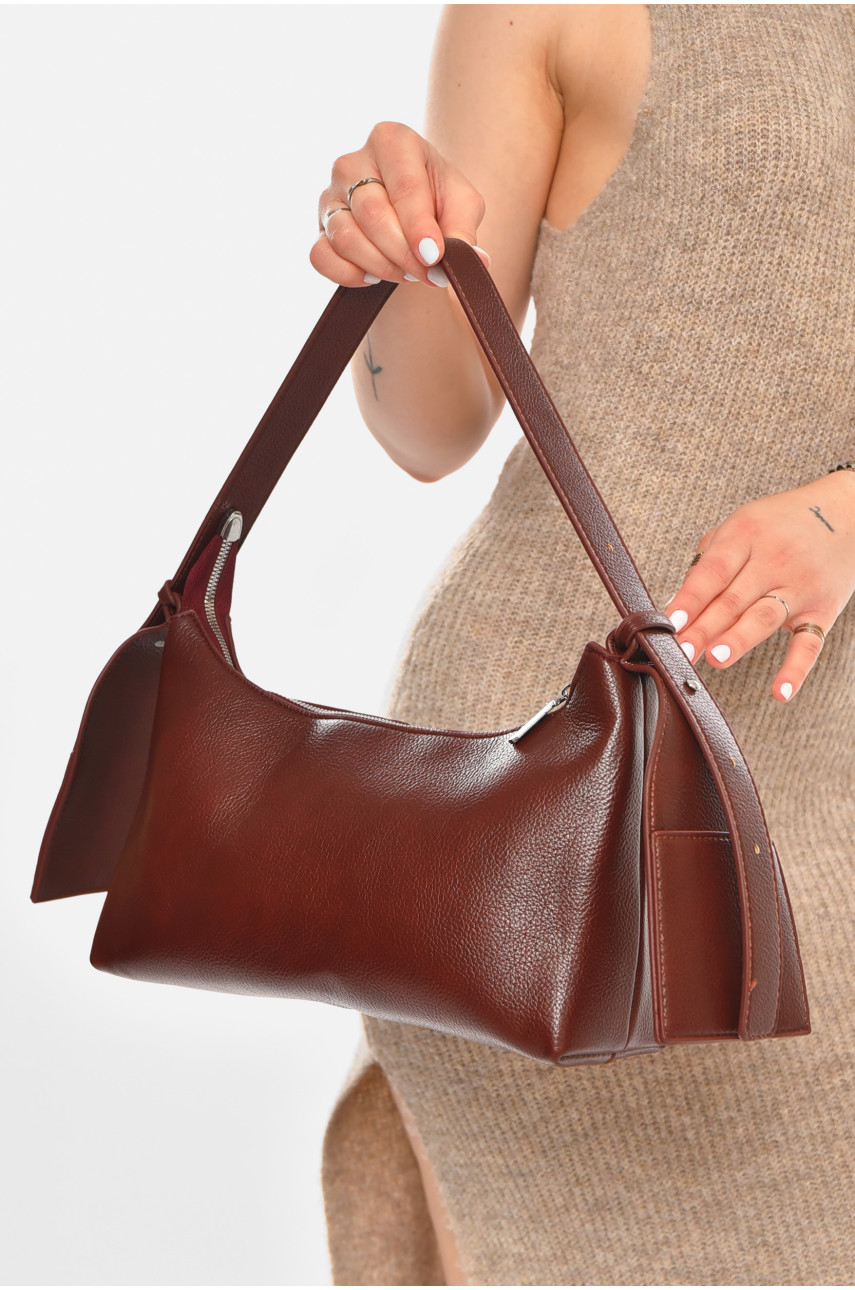 Сумка женская из экокожи бордового цвета 3985 213237