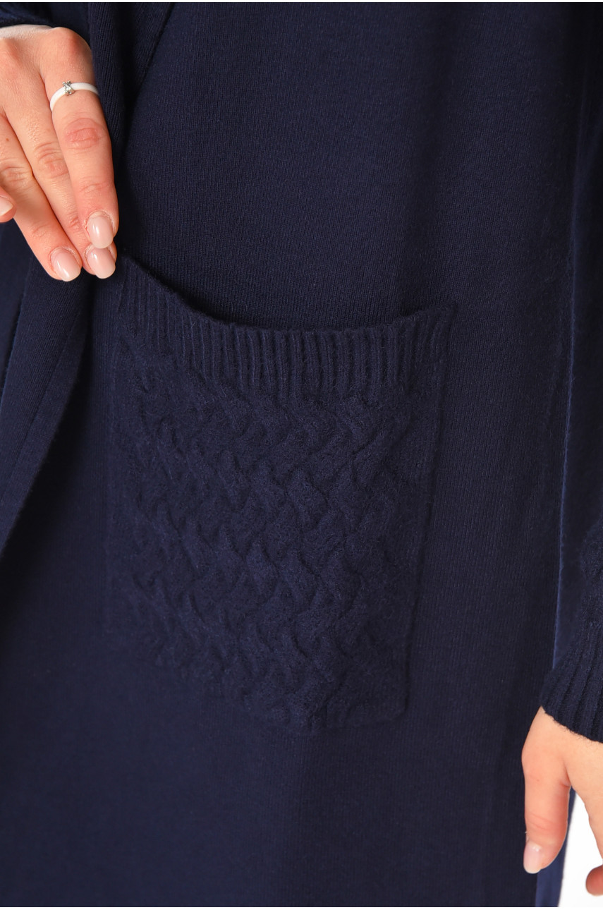 Кардиган жіночий однотонний темно-синього кольору PM9264 213240