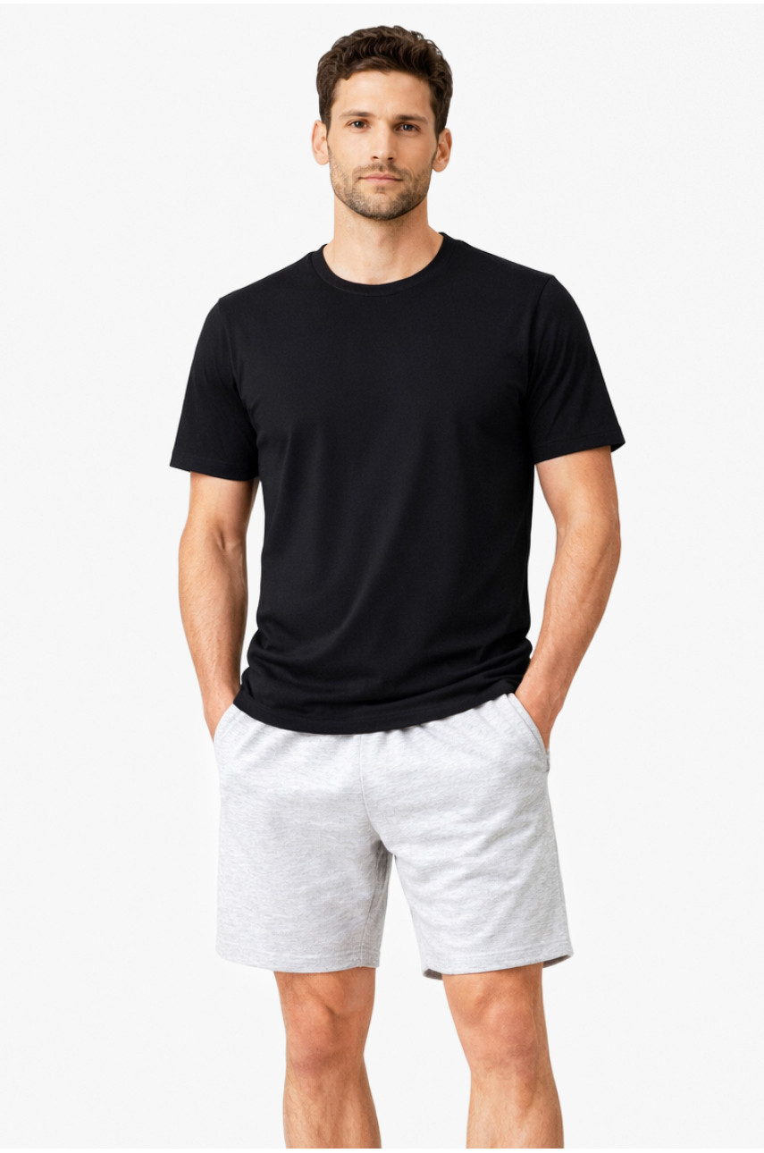 Костюм чоловічий шорти та футболка чорного кольору 213242