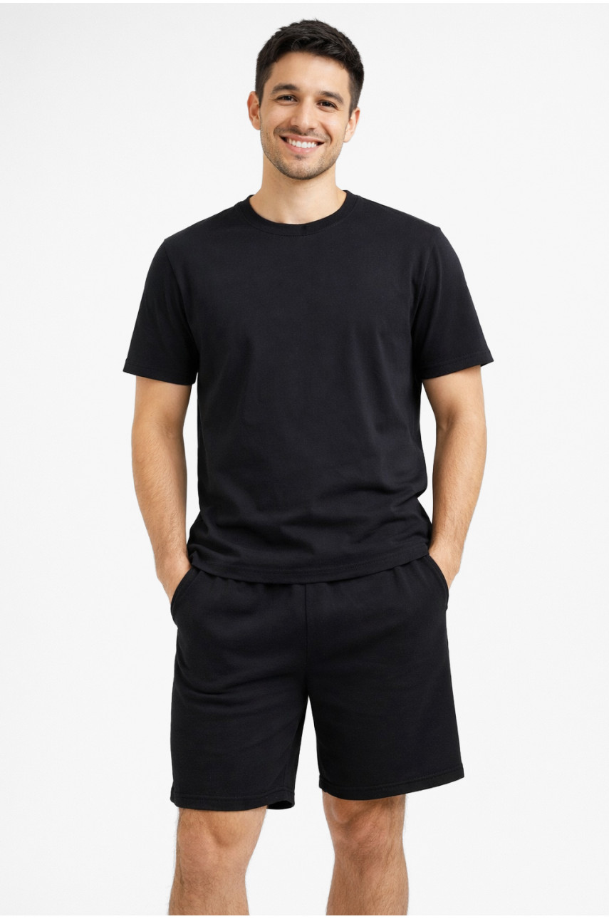 Костюм чоловічий шорти та футболка темно-синього кольору 213243