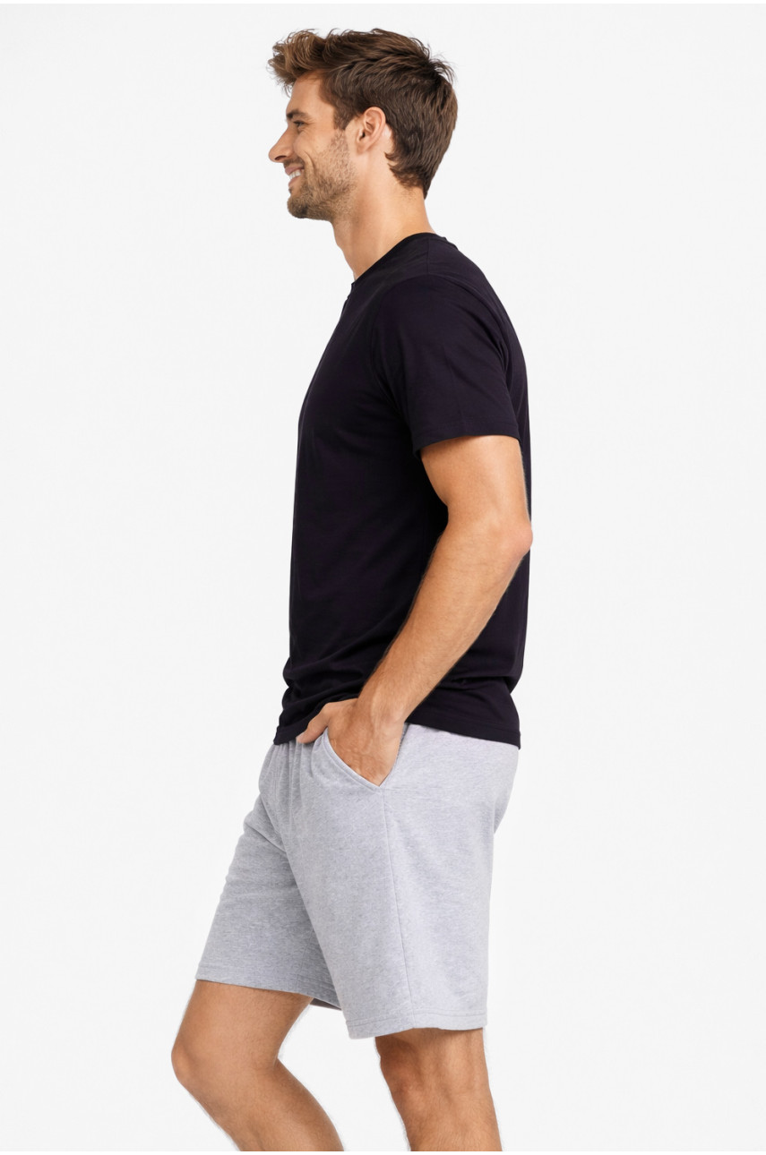 Костюм чоловічий шорти та футболка темно-синього кольору 213245