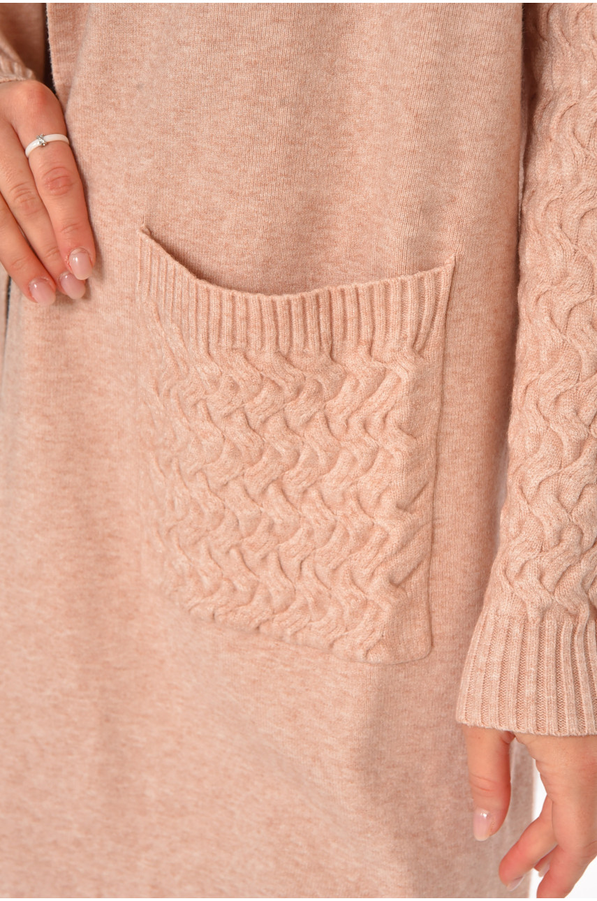 Кардиган жіночий однотонний світло-рожевого кольору PM9264 213247