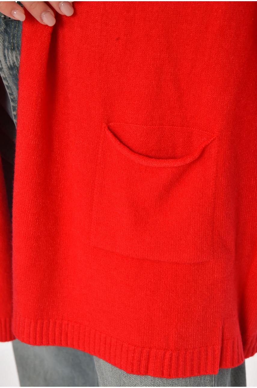 Кардиган жіночий однотонний червоного кольору G645 213253