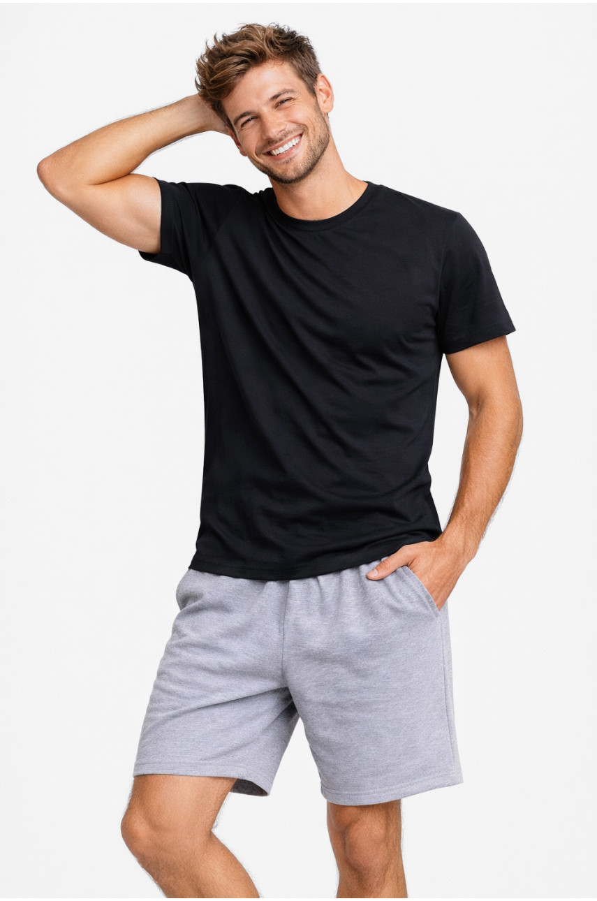 Костюм чоловічий шорти та футболка темно-синього кольору 213254