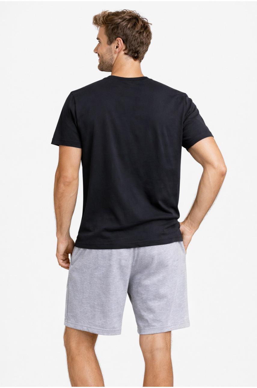 Костюм чоловічий шорти та футболка темно-синього кольору 213254