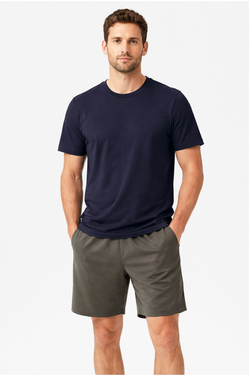 Костюм чоловічий шорти та футболка темно-синього кольору 213255