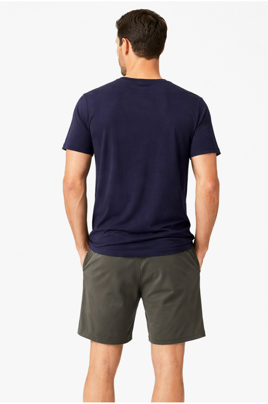 Костюм чоловічий шорти та футболка темно-синього кольору 213255