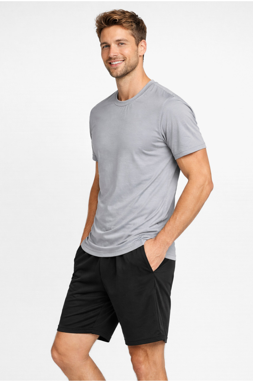 Костюм чоловічий шорти та футболка сірого кольору 213256