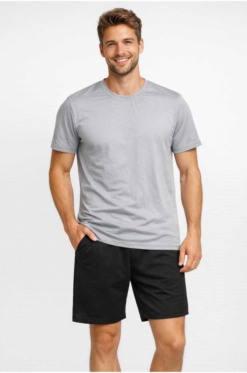 Костюм чоловічий шорти та футболка сірого кольору 213256