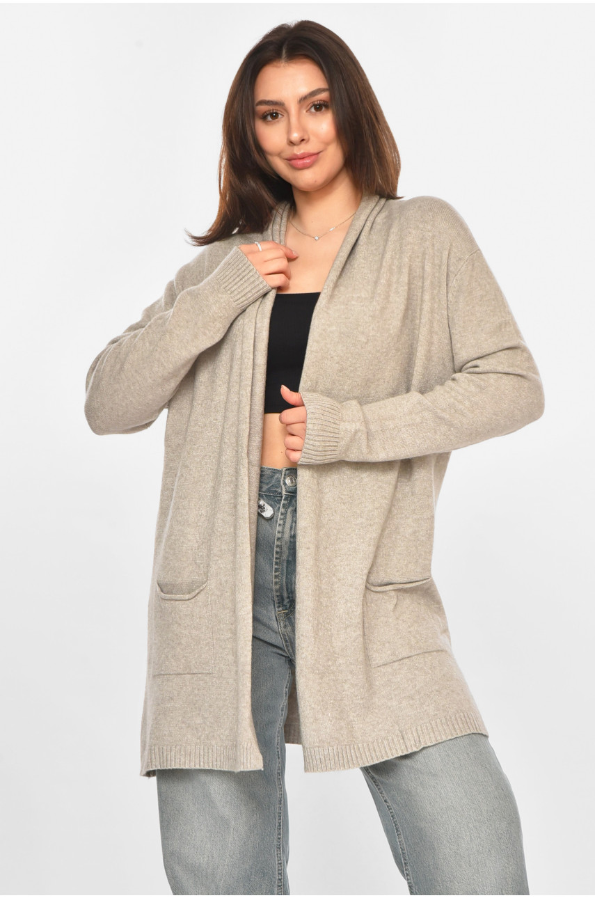 Кардиган жіночий однотонний темно-сірого кольору G645 213257