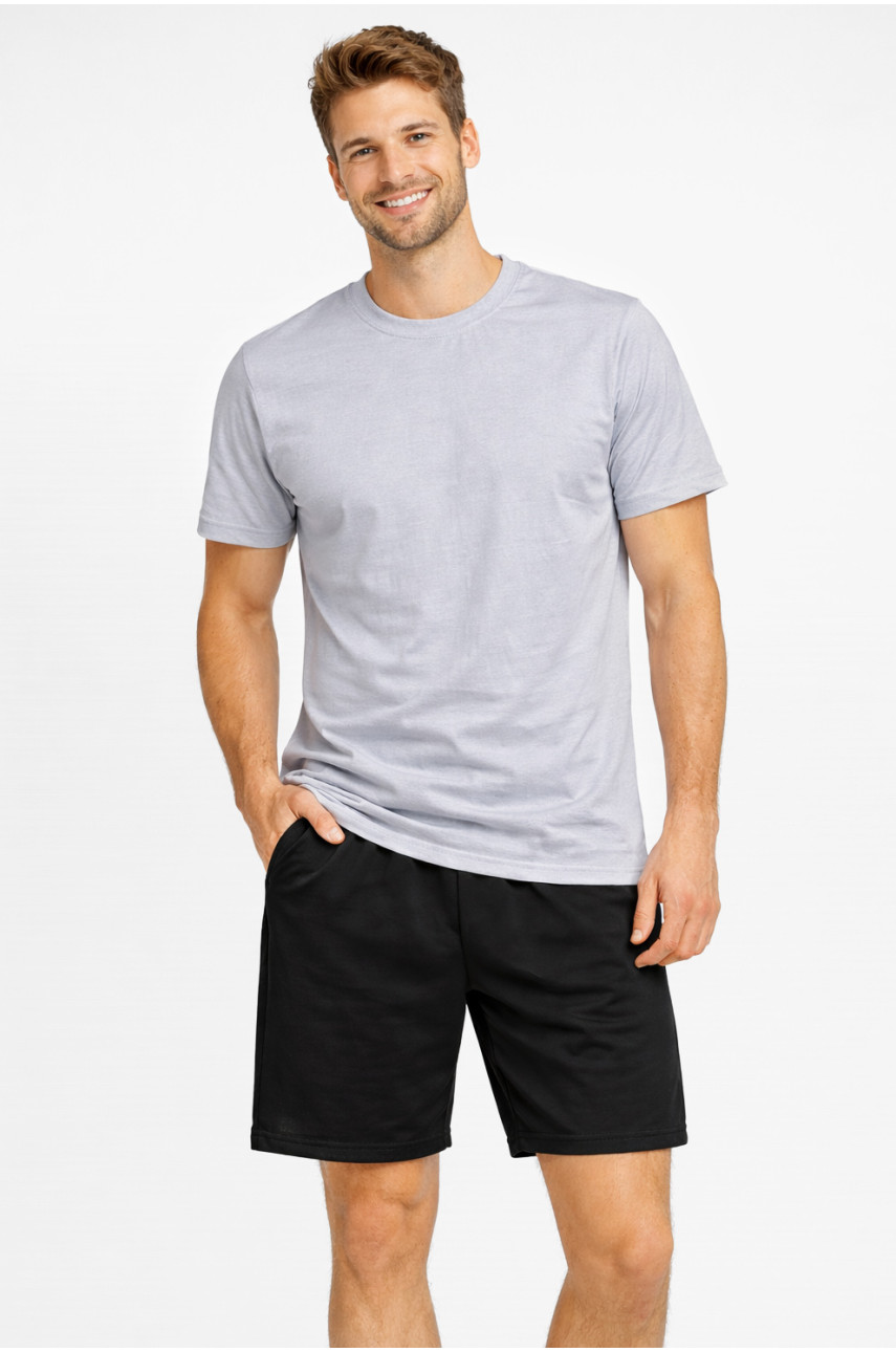 Костюм чоловічий шорти та футболка сірого кольору 213258