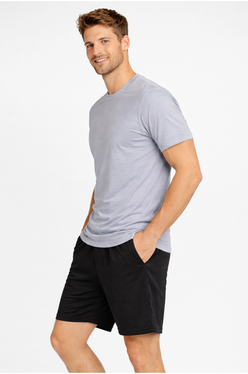 Костюм чоловічий шорти та футболка сірого кольору 213258