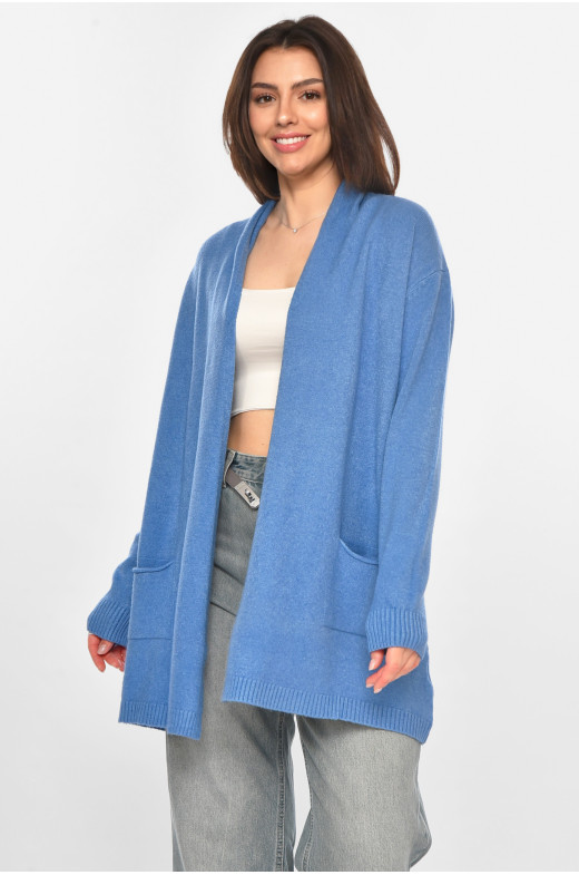 Кардиган женский однотонный синего цвета G645 213260