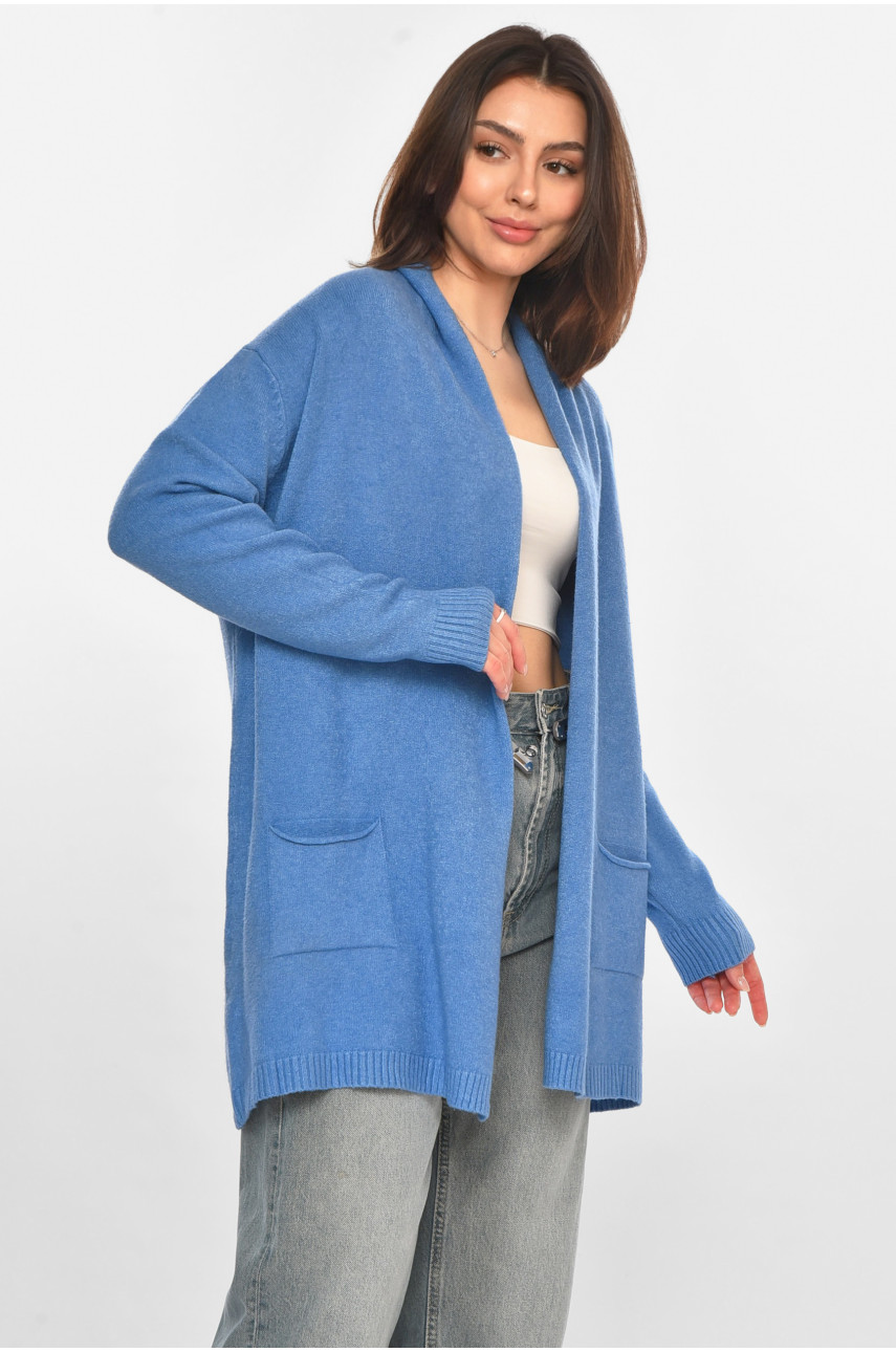Кардиган женский однотонный синего цвета G645 213260