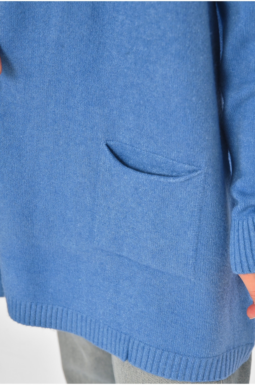 Кардиган женский однотонный синего цвета G645 213260