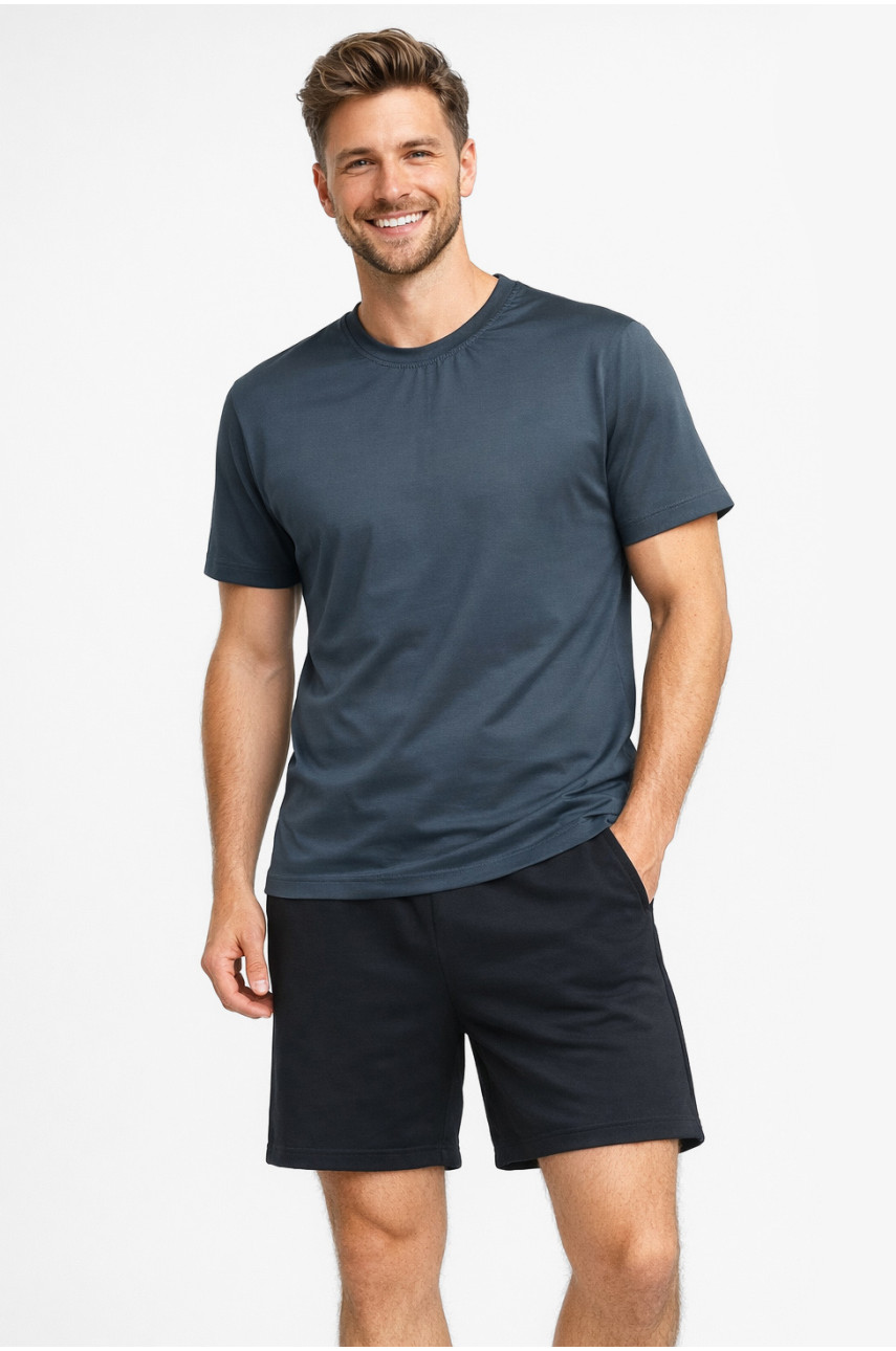 Костюм чоловічий шорти та футболка темно-сірого кольору 213261