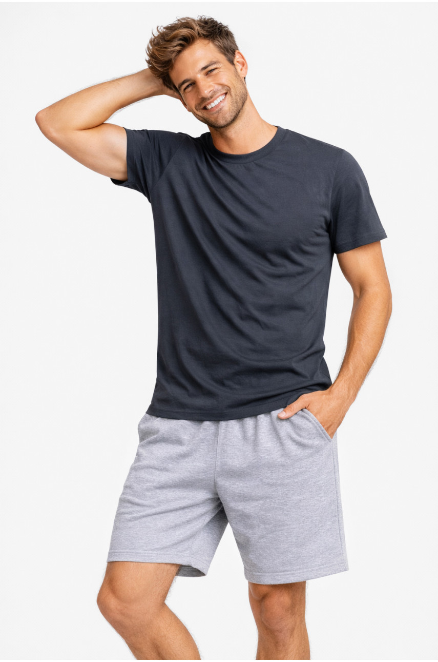 Костюм чоловічий шорти та футболка темно-сірого кольору 213262