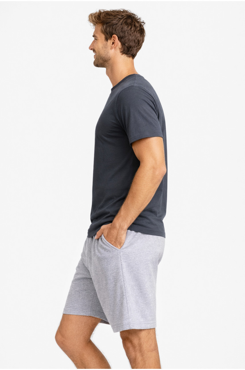 Костюм чоловічий шорти та футболка темно-сірого кольору 213262
