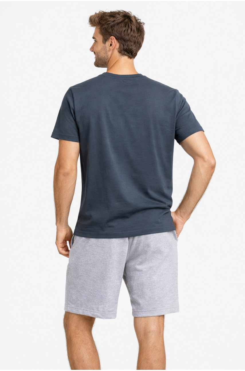 Костюм чоловічий шорти та футболка темно-сірого кольору 213262
