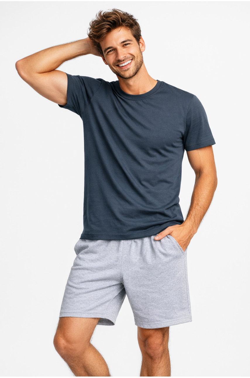 Костюм чоловічий шорти та футболка темно-сірого кольору 213264