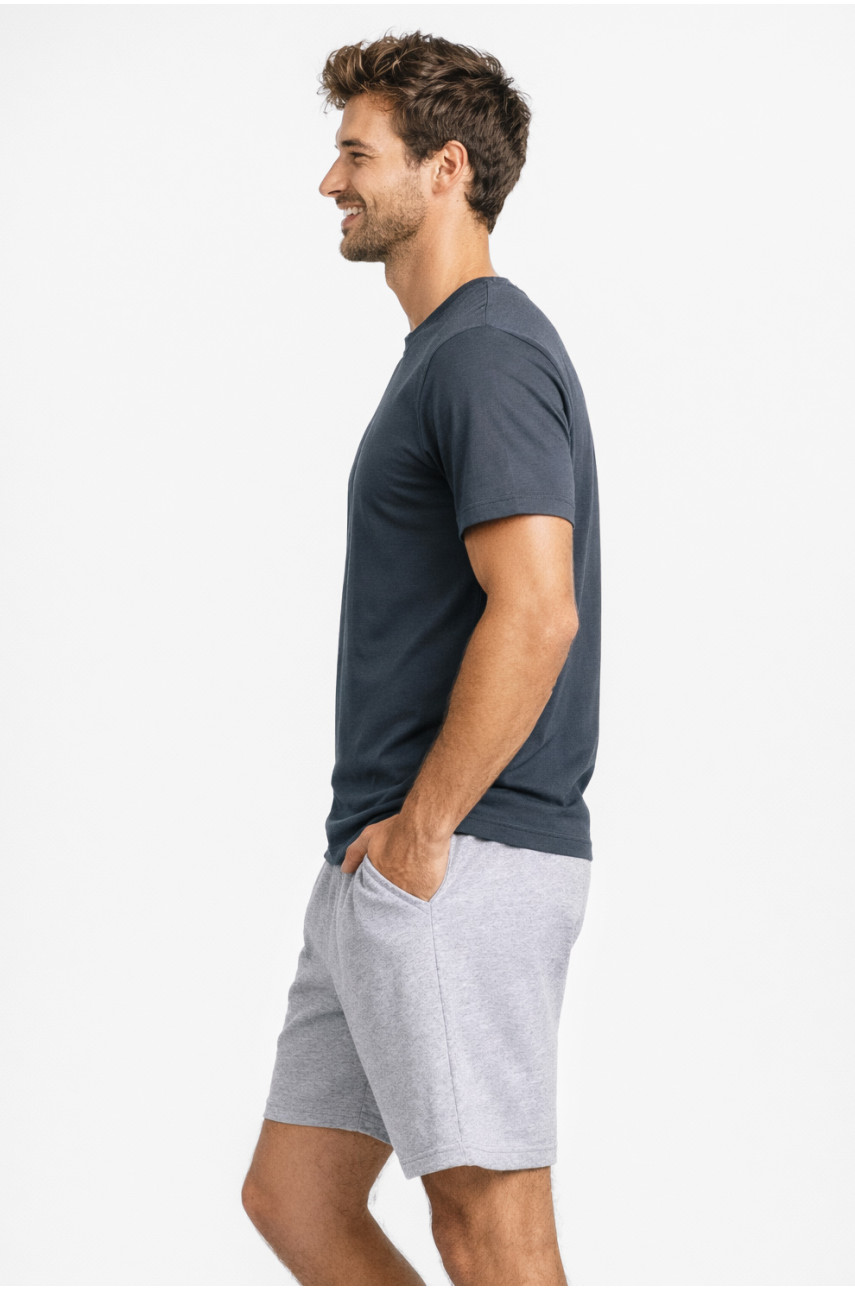 Костюм чоловічий шорти та футболка темно-сірого кольору 213264