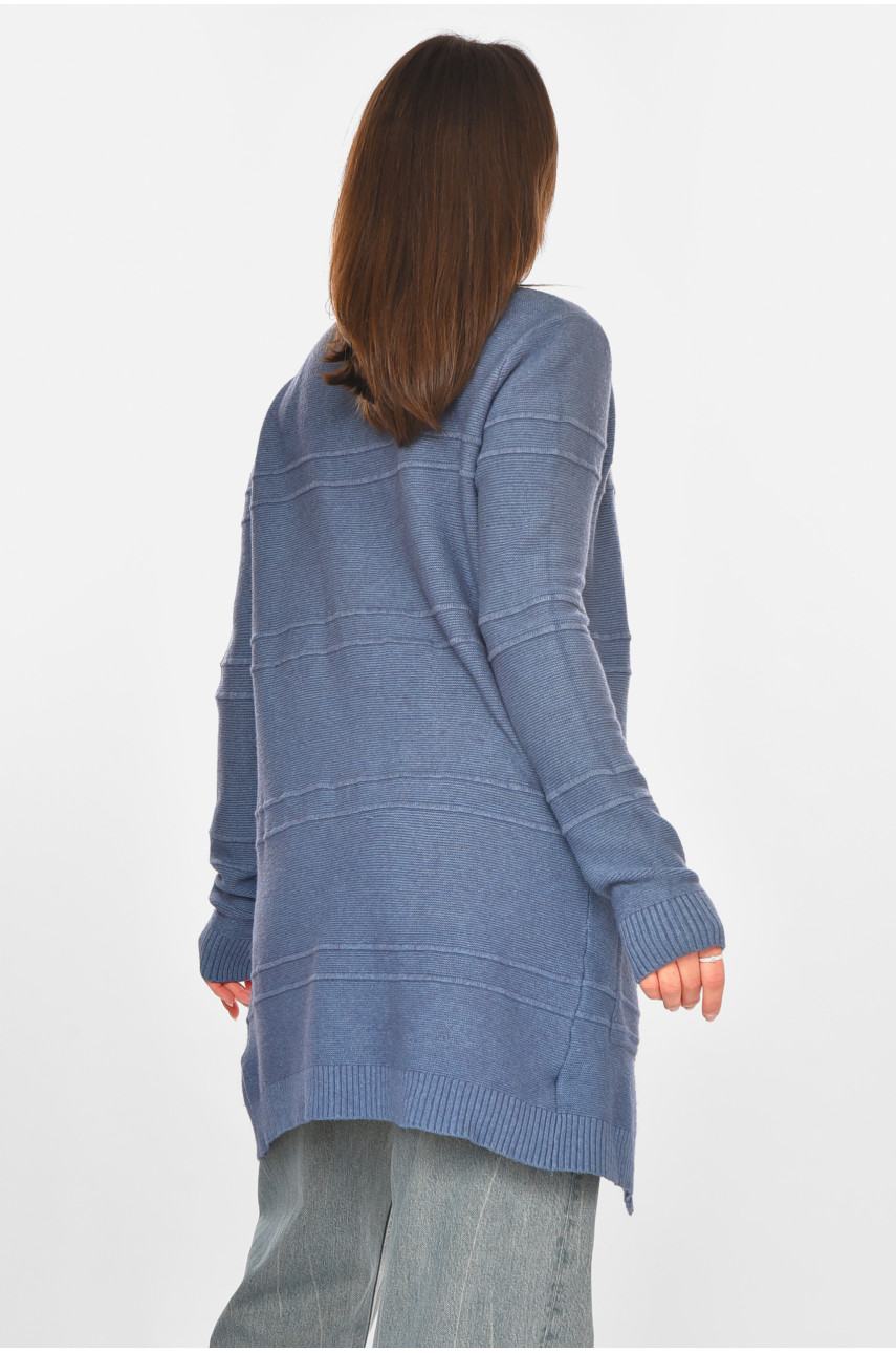 Кардиган женский однотонный тёмно-синего цвета PM8626 213267