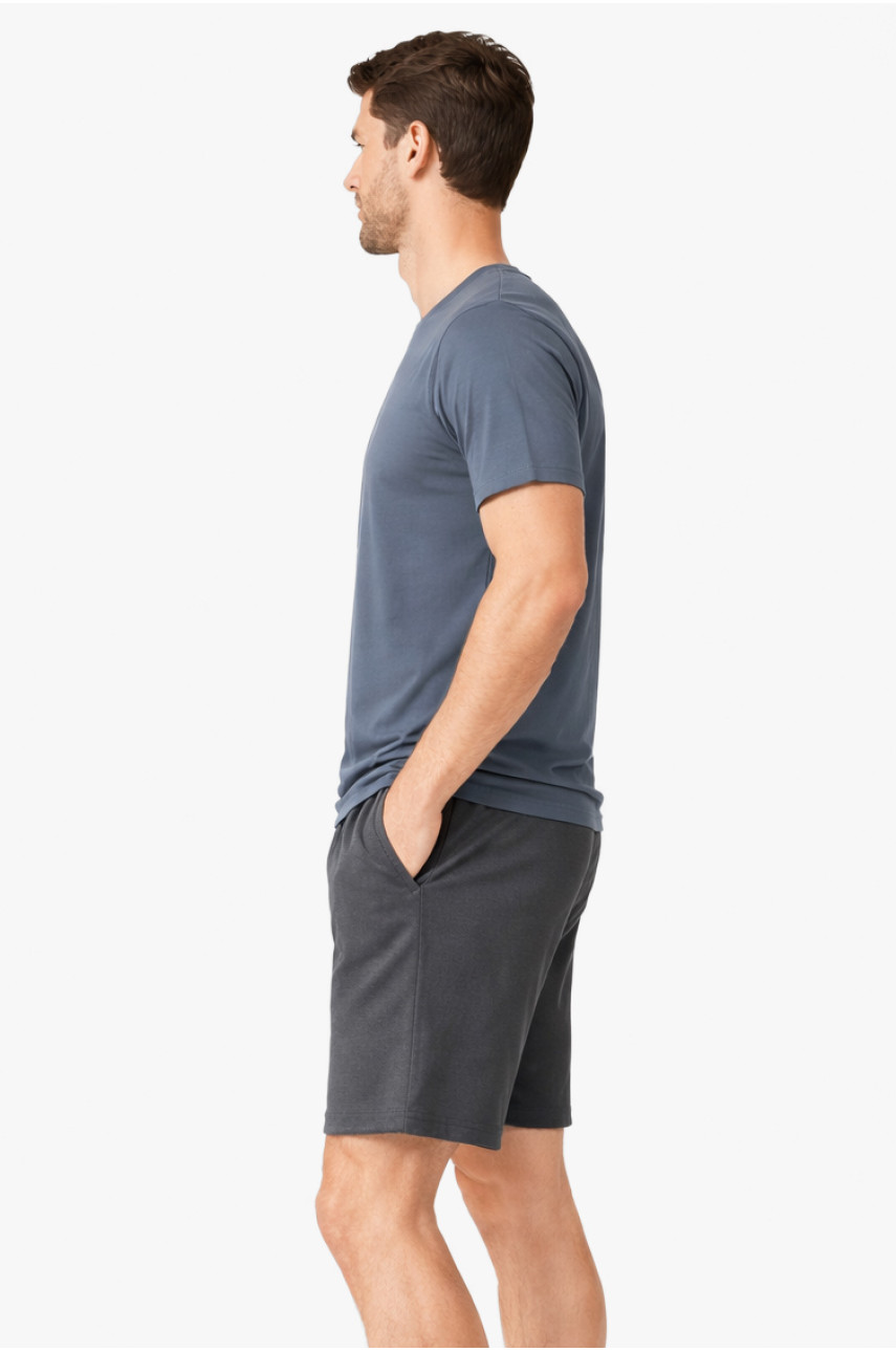 Костюм чоловічий шорти та футболка темно-сірого кольору 213268
