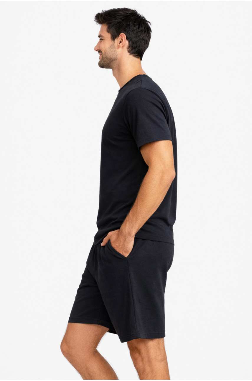 Костюм чоловічий шорти та футболка темно-синього кольору 213269