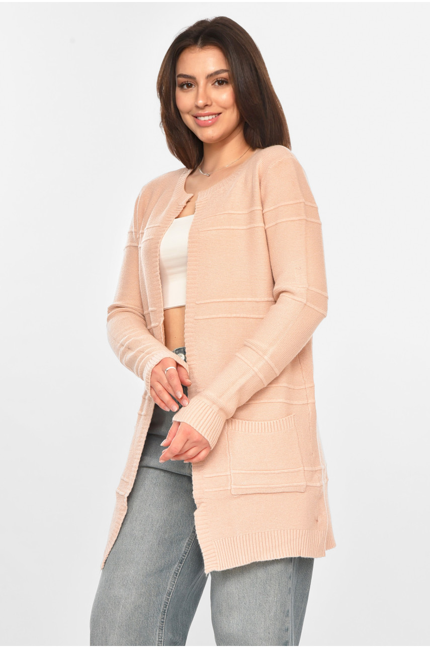 Кардиган жіночий однотонний пудрового кольору PM8626 213272