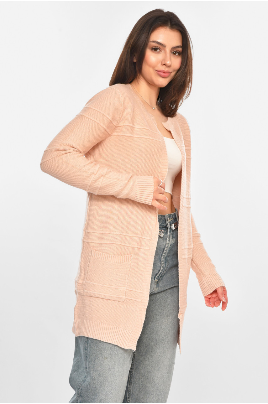Кардиган жіночий однотонний пудрового кольору PM8626 213272