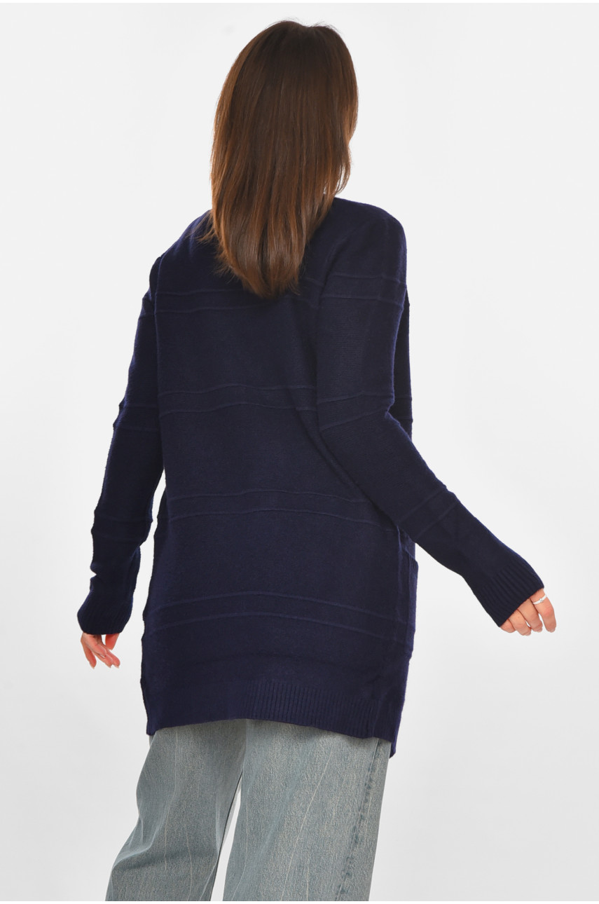 Кардиган женский однотонный тёмно-синего цвета PM8626 213273