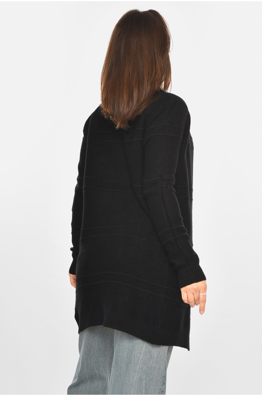 Кардиган женский однотонный черного цвета PM8626 213276