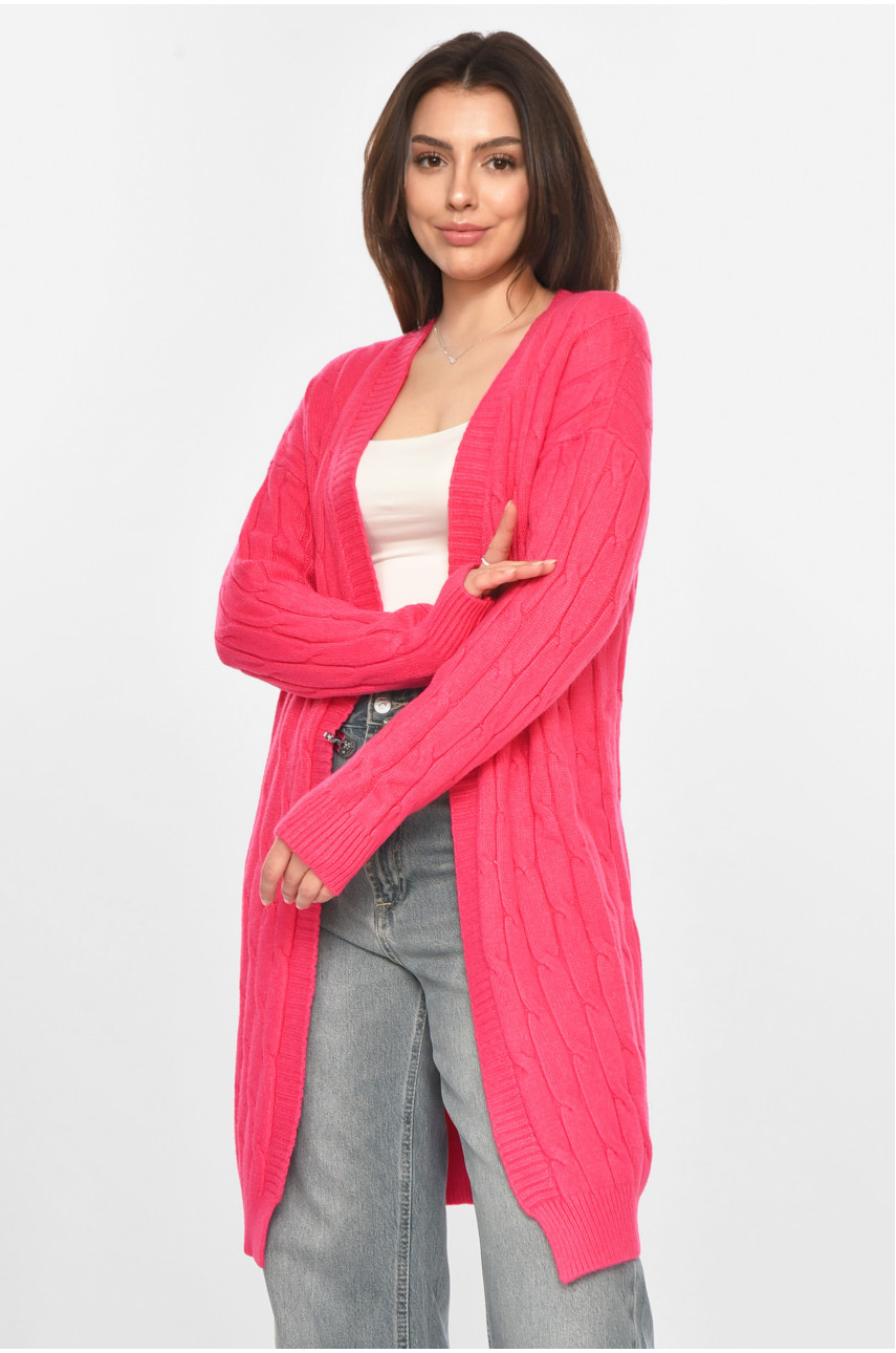 Кардиган жіночий однотонний рожевого кольору PM9244 213279