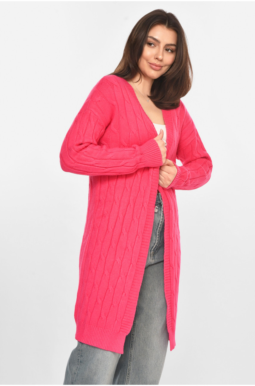 Кардиган жіночий однотонний рожевого кольору PM9244 213279