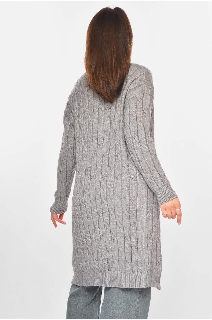 Кардиган жіночий однотонний сірого кольору PM9244 213281