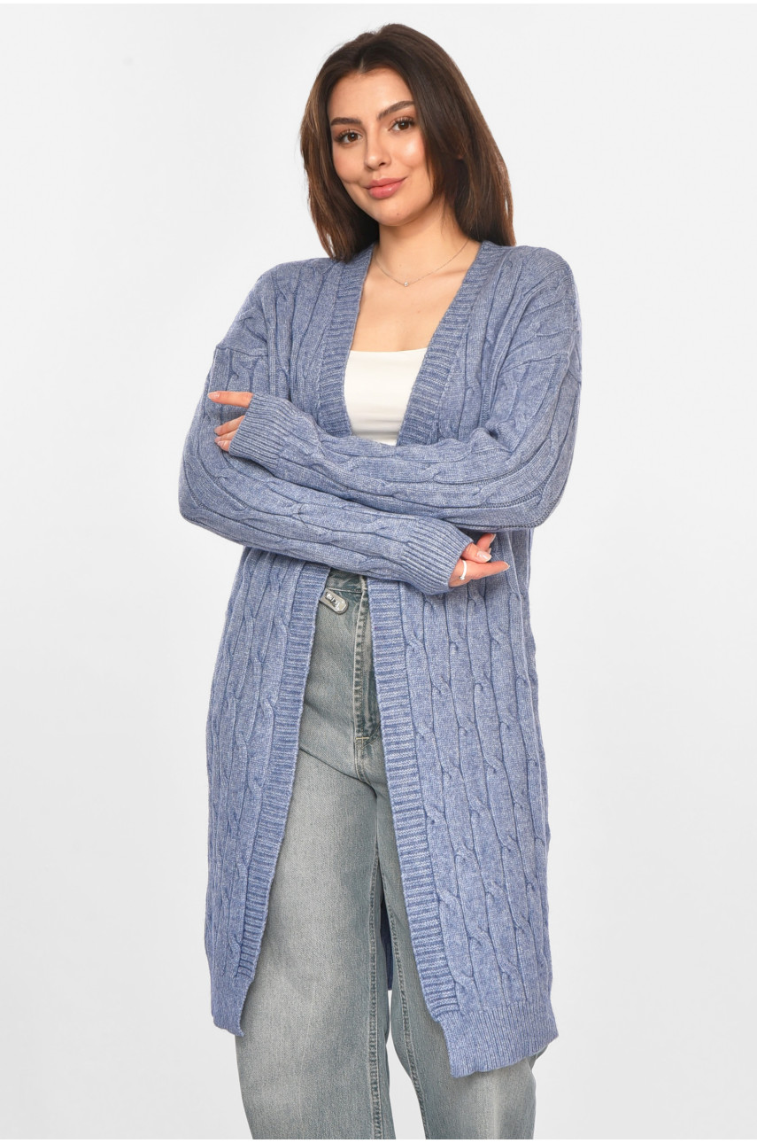 Кардиган жіночий однотонний синього кольору PM9244 213282