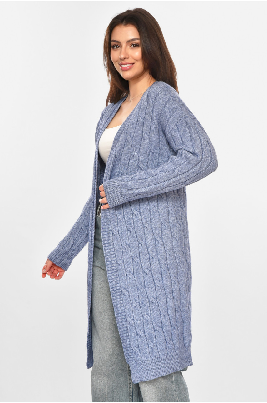 Кардиган жіночий однотонний синього кольору PM9244 213282