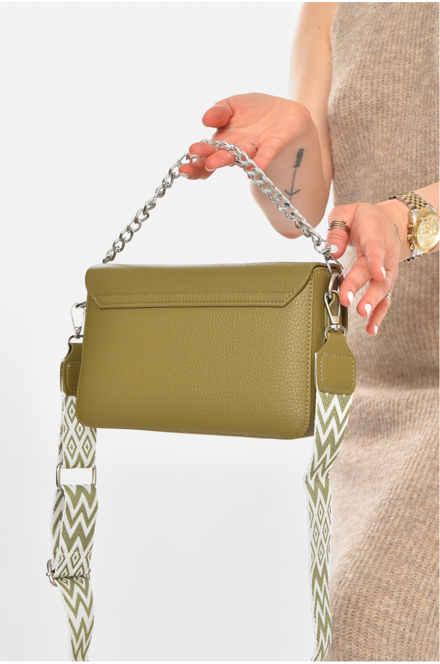 Сумка женская из экокожи зеленого цвета 1578-4 213283