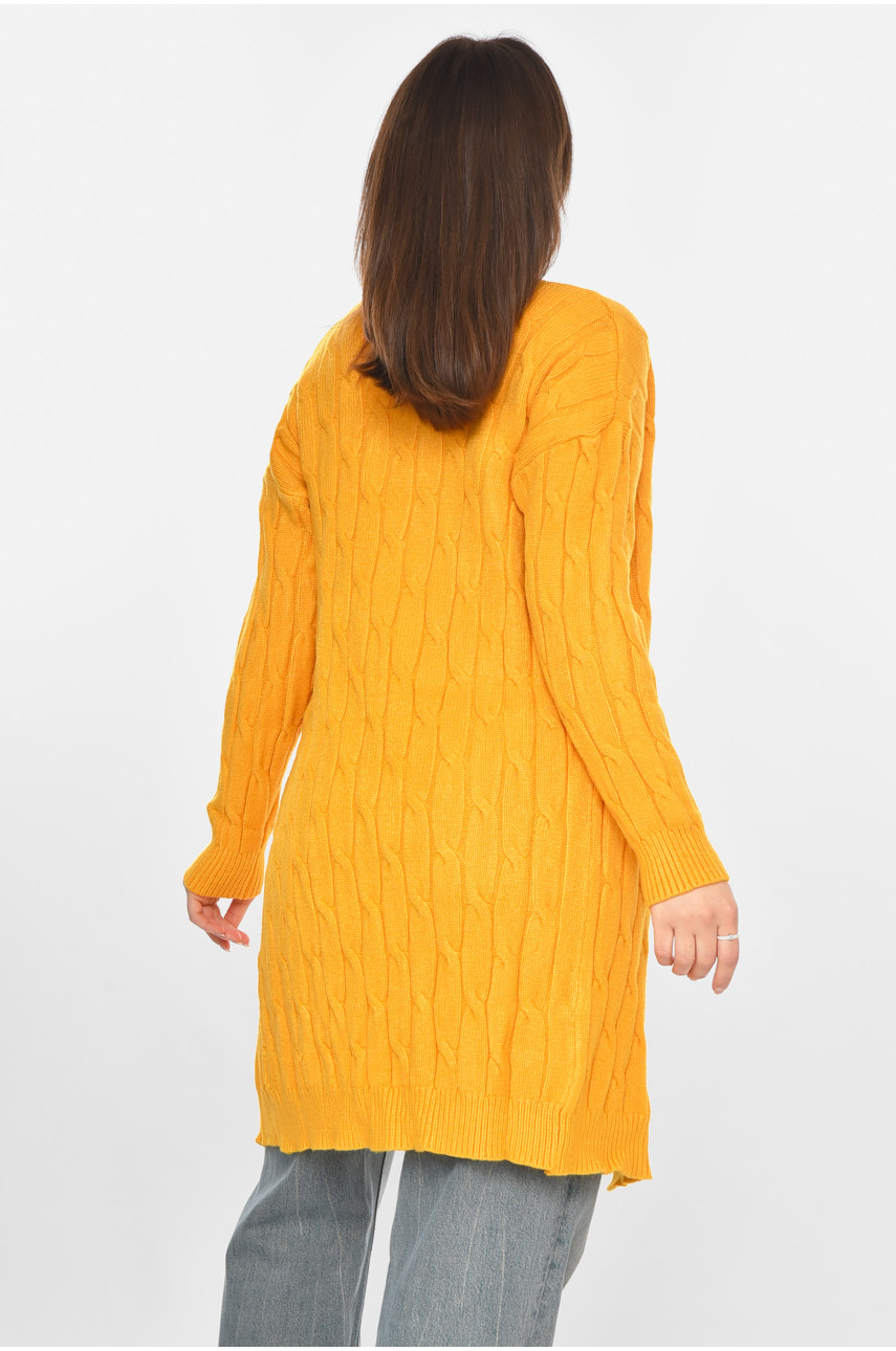 Кардиган женский однотонный горчичного цвета PM9244 213285