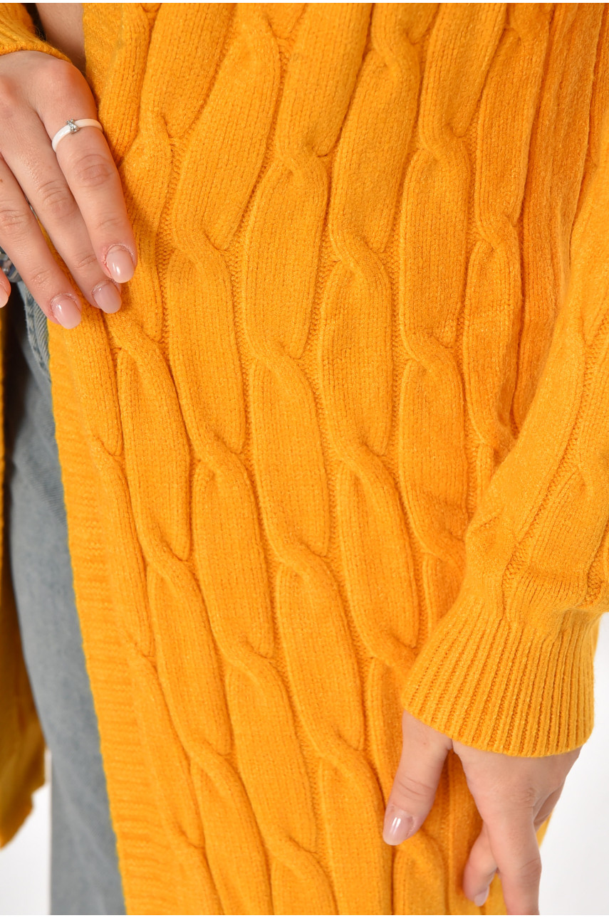 Кардиган женский однотонный горчичного цвета PM9244 213285