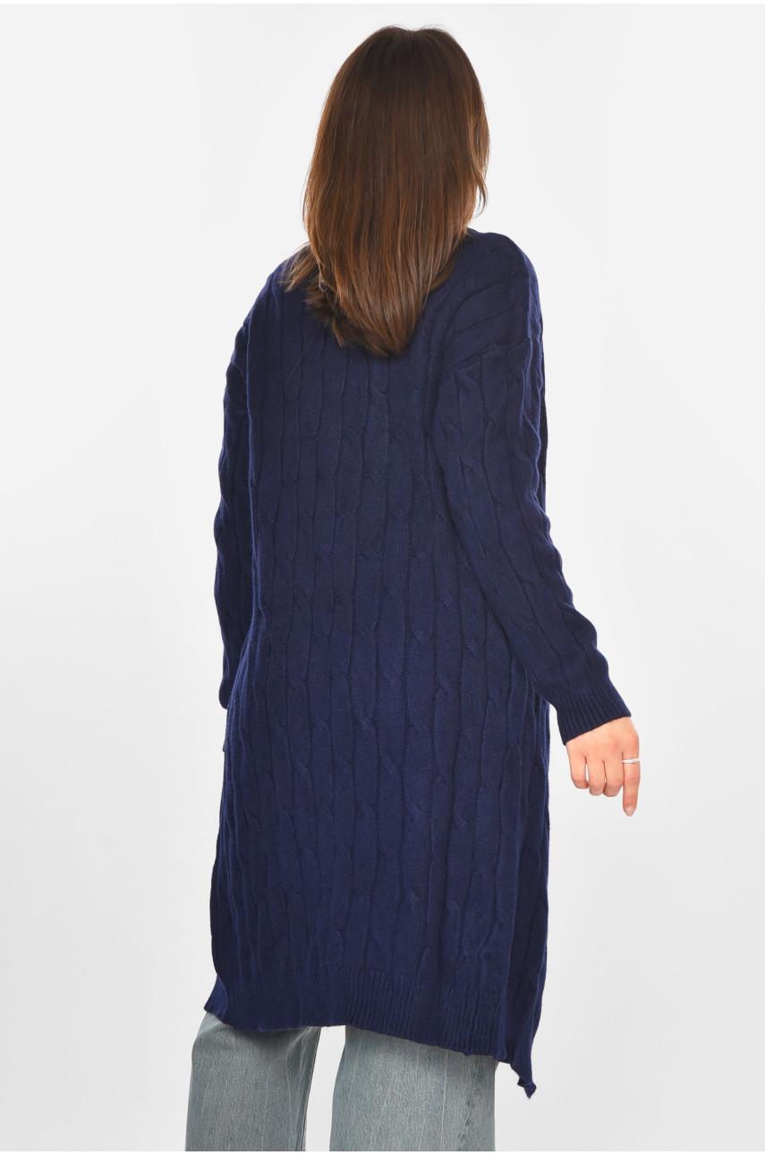Кардиган женский однотонный тёмно-синего цвета PM9244 213287