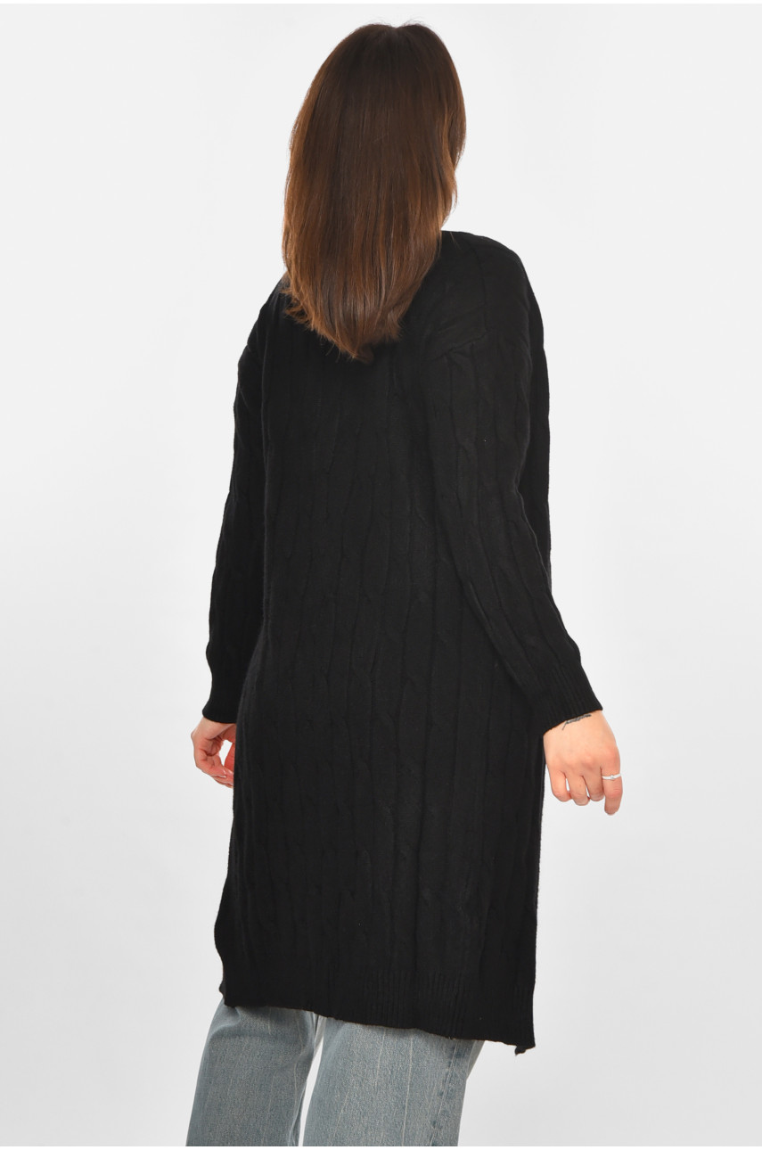Кардиган женский однотонный черного цвета PM9244 213288