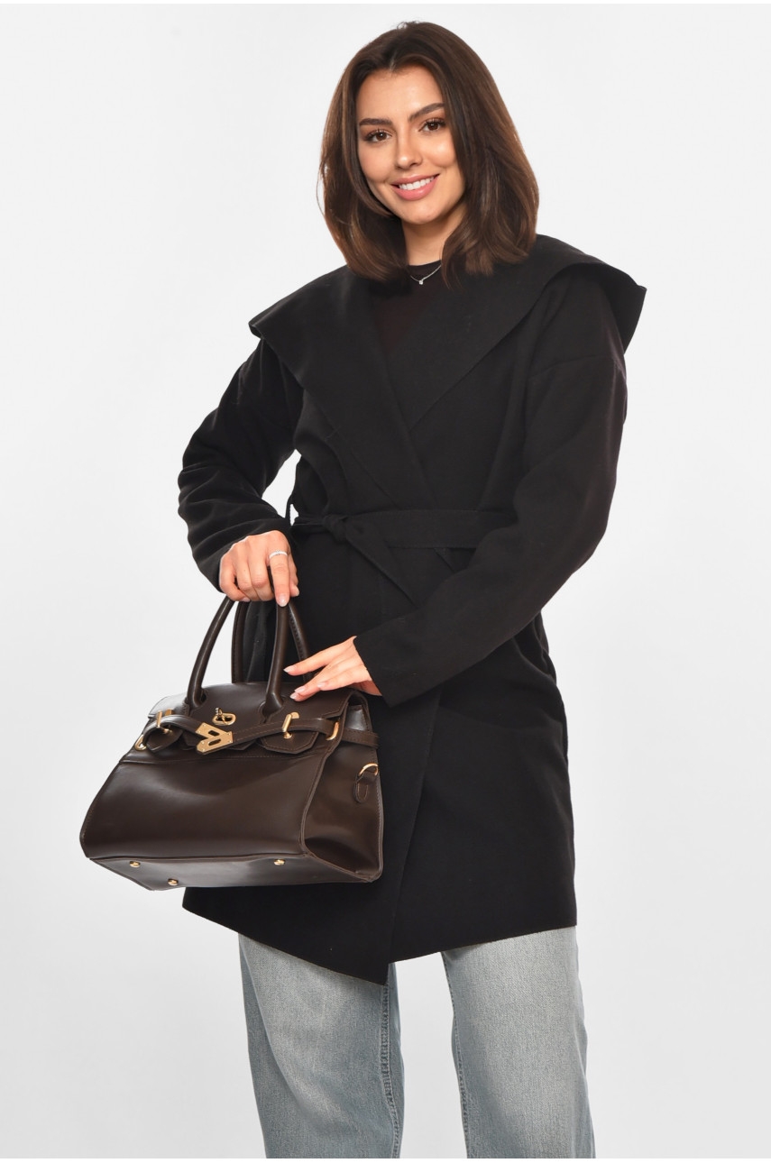 Кардиган женский однотонный черного цвета 213290