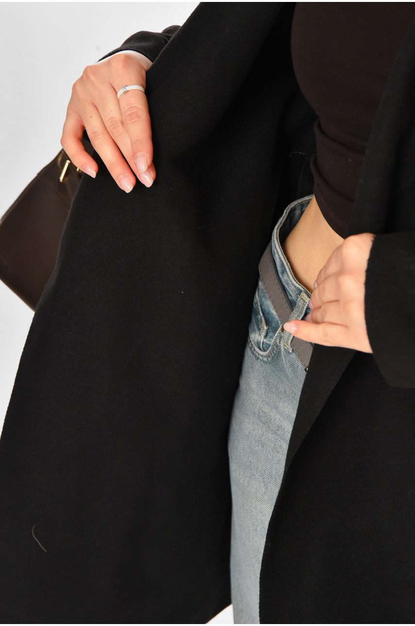 Кардиган женский однотонный черного цвета 213290