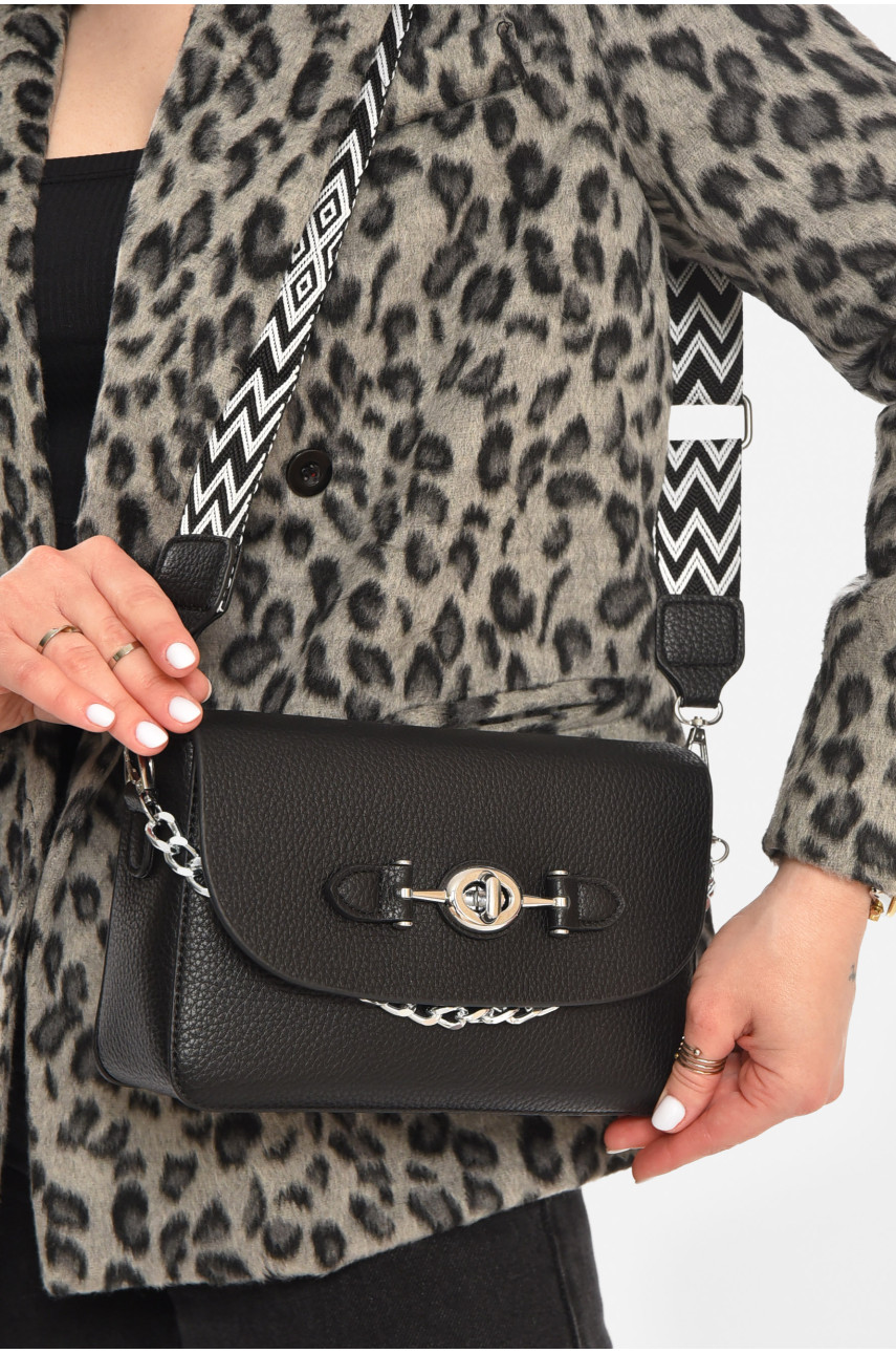 Сумка женская из экокожи черного цвета 1578-4 213295