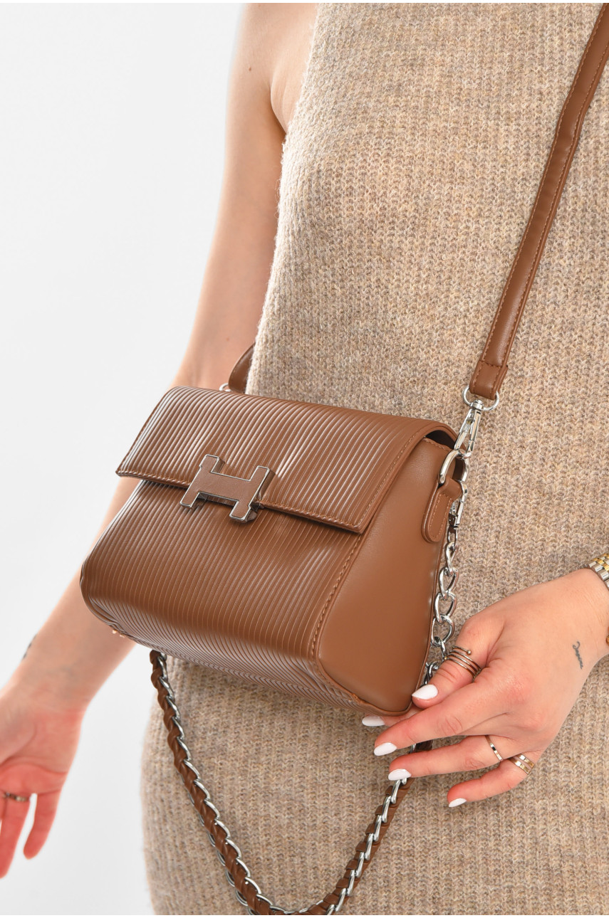 Сумка женская из экокожи коричневого цвета 8069 213300